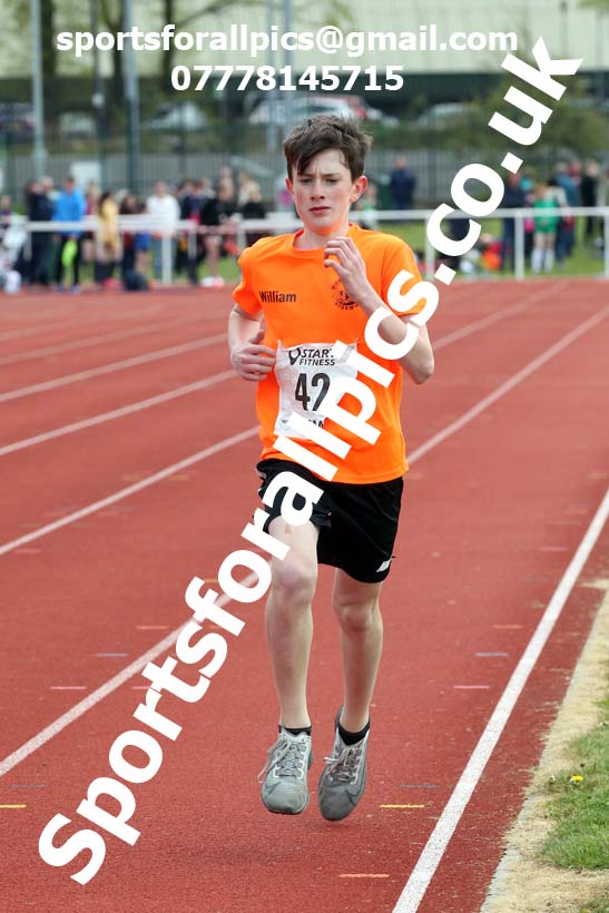 1500 metres, 2021 NECAA Middlesbrough Open Meting, Sunday, May 9th. Photo: David T. Hewitson/Sports for All Pics